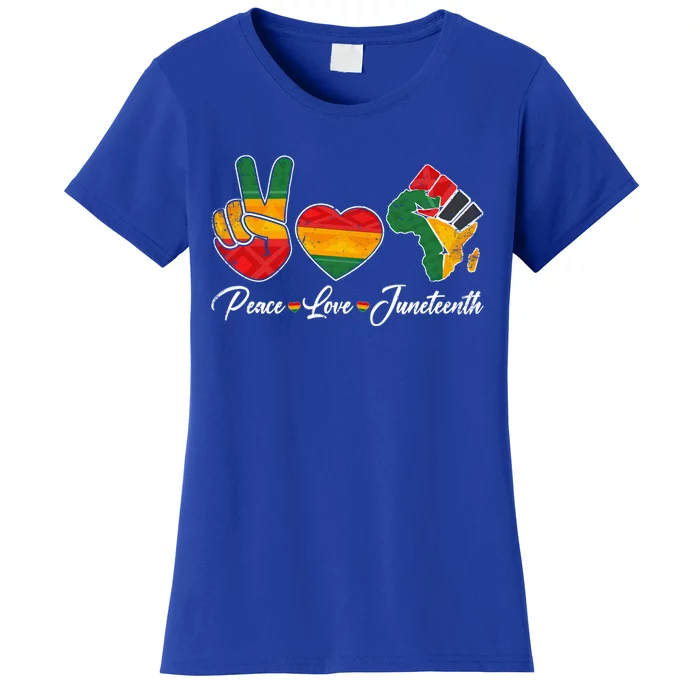 Peace Love Juneteenth Freedom Black History Independence Day Gift Women's T-Shirt