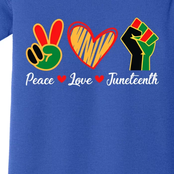 Peace Love Juneteenth Freedom Black Independence Day African Gift Baby Bodysuit