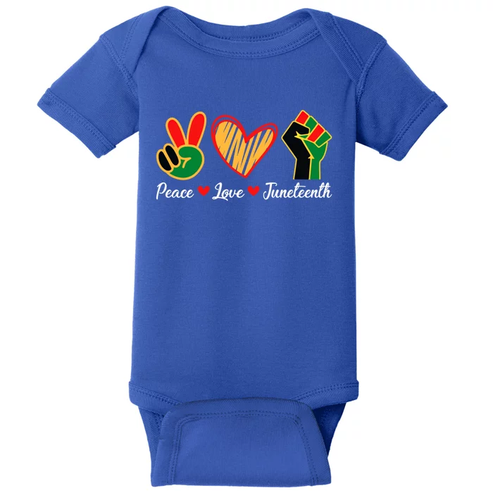 Peace Love Juneteenth Freedom Black Independence Day African Gift Baby Bodysuit