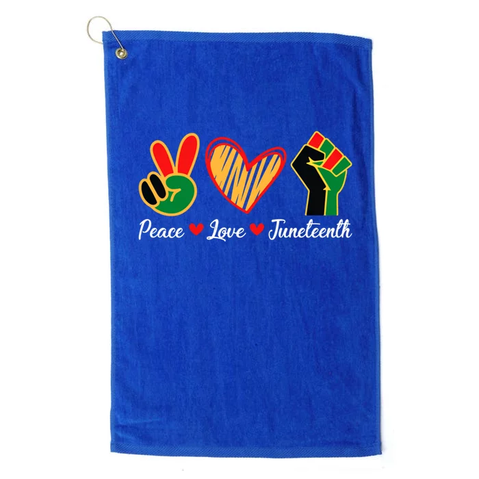 Peace Love Juneteenth Freedom Black Independence Day African Gift Platinum Collection Golf Towel