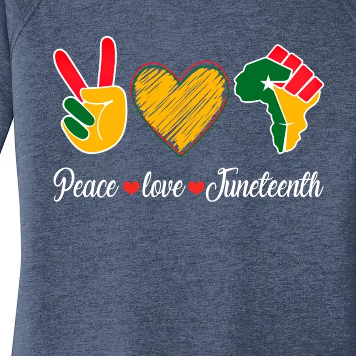 Peace Love Juneteenth Freedom Black History Month African Cool Gift Women's Perfect Tri Tunic Long Sleeve Shirt