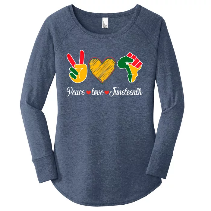 Peace Love Juneteenth Freedom Black History Month African Cool Gift Women's Perfect Tri Tunic Long Sleeve Shirt