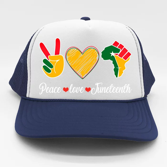 Peace Love Juneteenth Freedom Black History Month African Cool Gift Trucker Hat