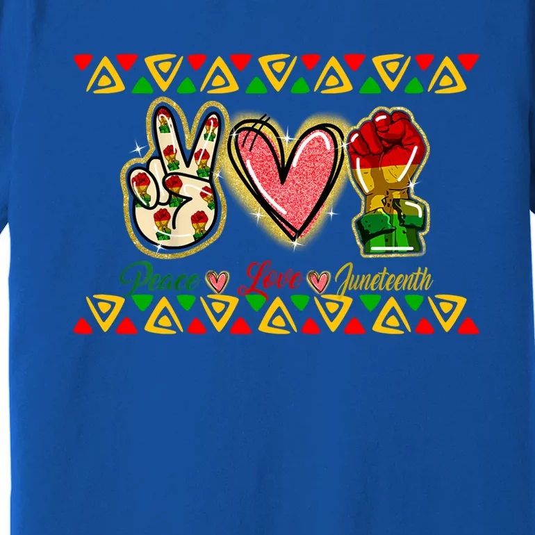 Peace Love Juneteenth Freeish Black History Black Culture Funny Gift Premium T-Shirt