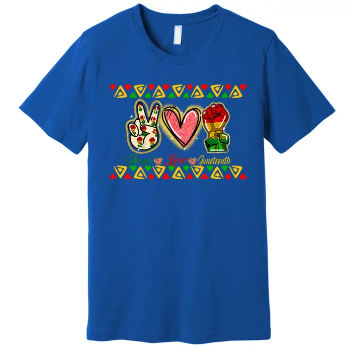 Peace Love Juneteenth Freeish Black History Black Culture Funny Gift Premium T-Shirt