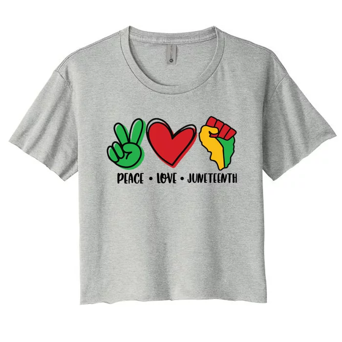 Peace Love Juneteenth Gift Women's Crop Top Tee