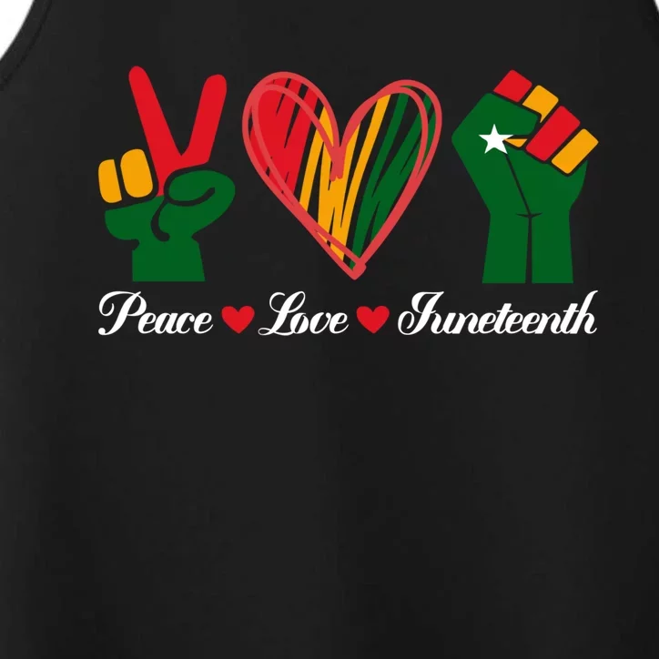 Peace Love Juneteenth Freedom Black Independence African Gift Performance Tank