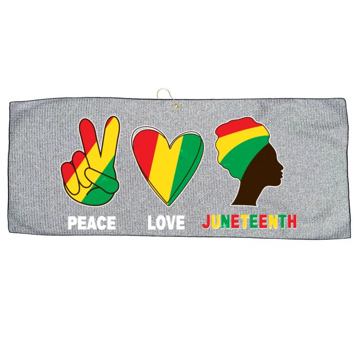 Peace Love Juneteenth Large Microfiber Waffle Golf Towel