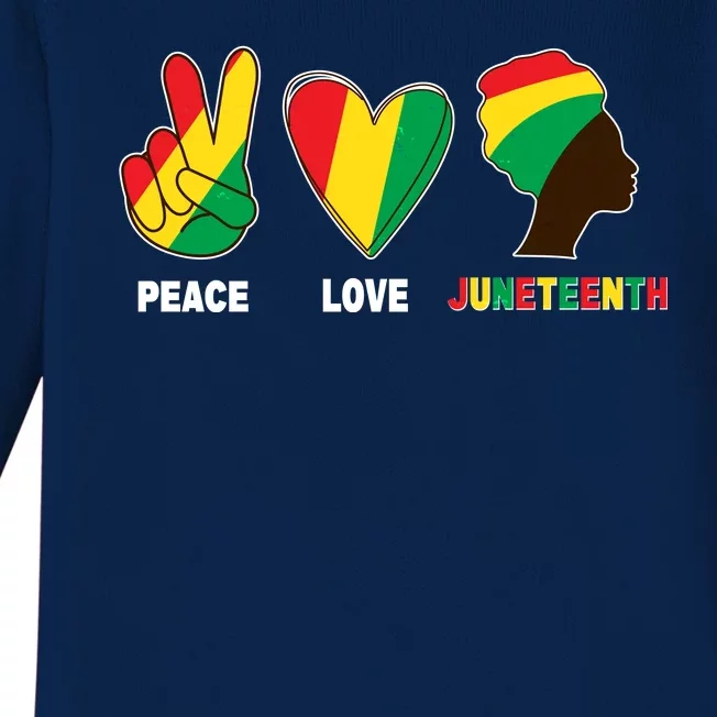 Peace Love Juneteenth Baby Long Sleeve Bodysuit