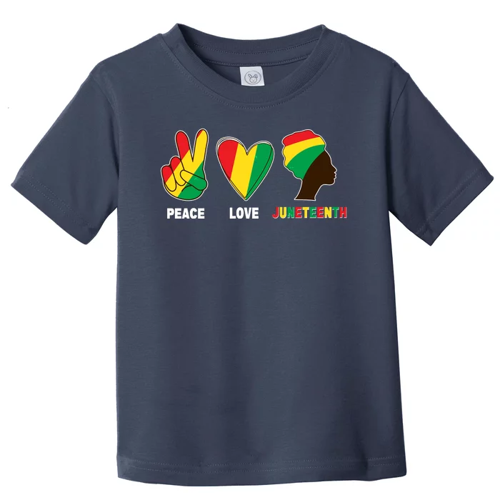 Peace Love Juneteenth Toddler T-Shirt