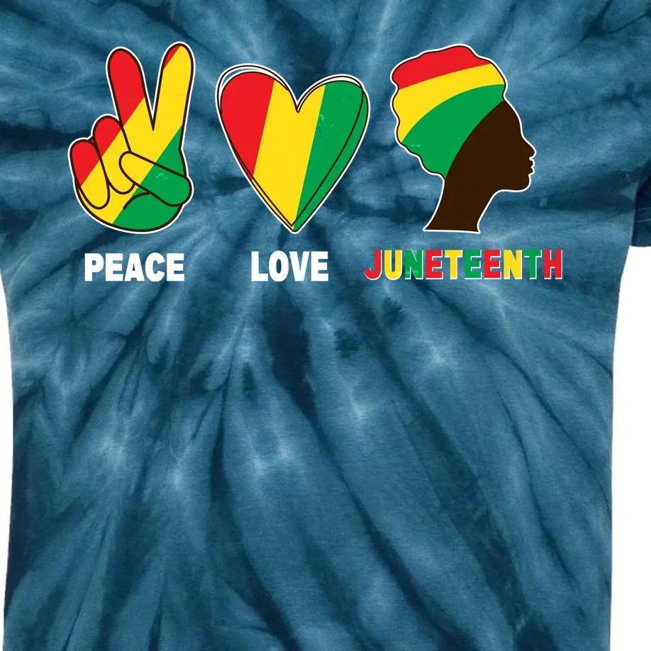 Peace Love Juneteenth Kids Tie-Dye T-Shirt