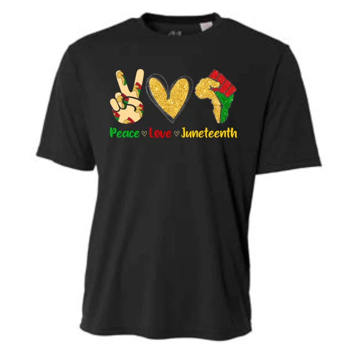 Peace Love Juneteenth Funny Black History Month Clothing Great Gift Cooling Performance Crew T-Shirt