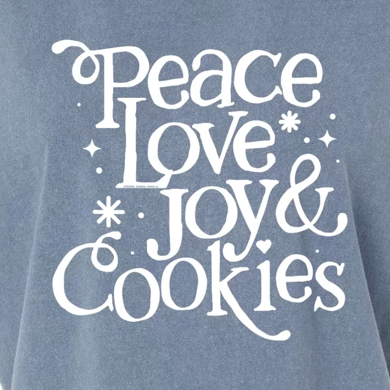 Peace Love Joy And Cookies Christmas Garment-Dyed Women's Muscle Tee