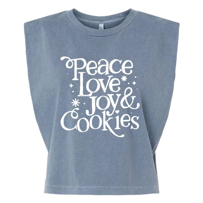 Peace Love Joy And Cookies Christmas Garment-Dyed Women's Muscle Tee