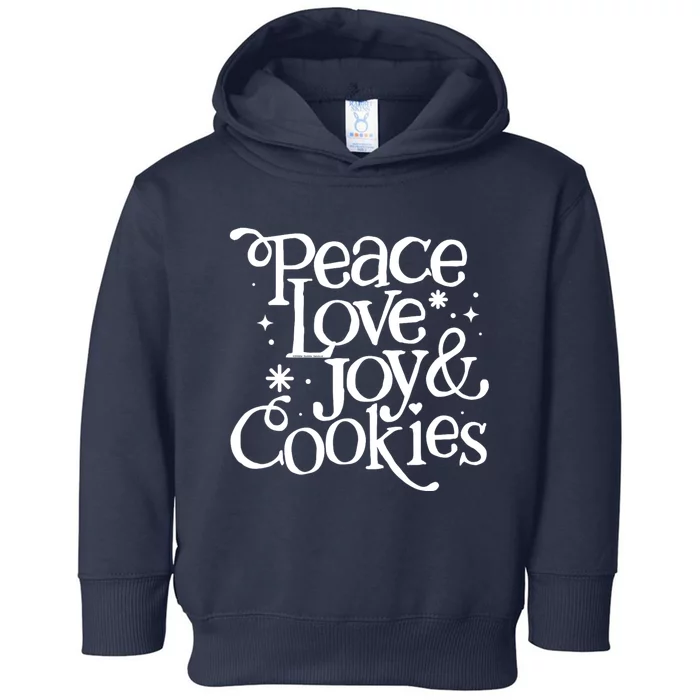 Peace Love Joy And Cookies Christmas Toddler Hoodie