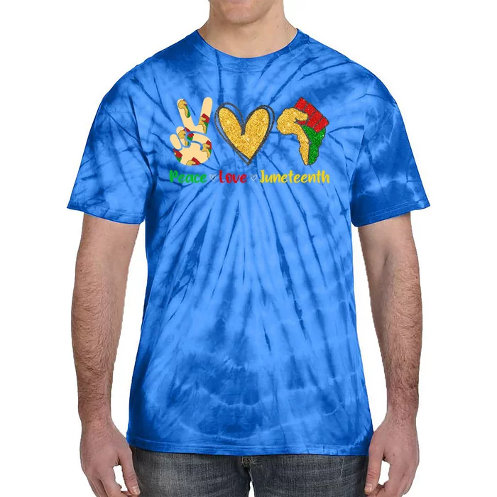 Peace Love Juneteenth Funny Black History Month Clothing Cool Gift Tie-Dye T-Shirt