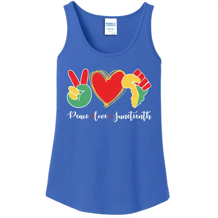 Peace Love Juneteenth Independence Day Black History Melanin Gift Ladies Essential Tank