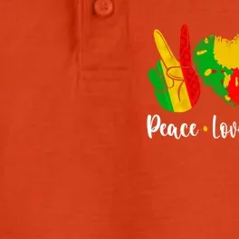 Peace Love Juneteenth Funny Black History Month Graphic Funny Gift Dry Zone Grid Performance Polo