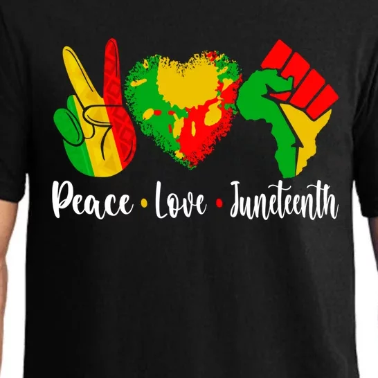 Peace Love Juneteenth Funny Black History Month Graphic Funny Gift Pajama Set