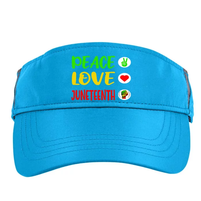 Peace Love Juneteenth Pride Black Cute Black History Month Meaningful Gift Adult Drive Performance Visor