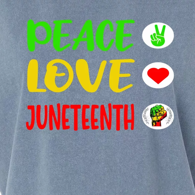 Peace Love Juneteenth Pride Black Cute Black History Month Meaningful Gift Garment-Dyed Women's Muscle Tee