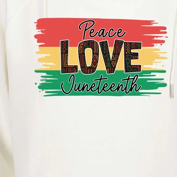 Peace Love Junenth 1865 Gift Womens Funnel Neck Pullover Hood