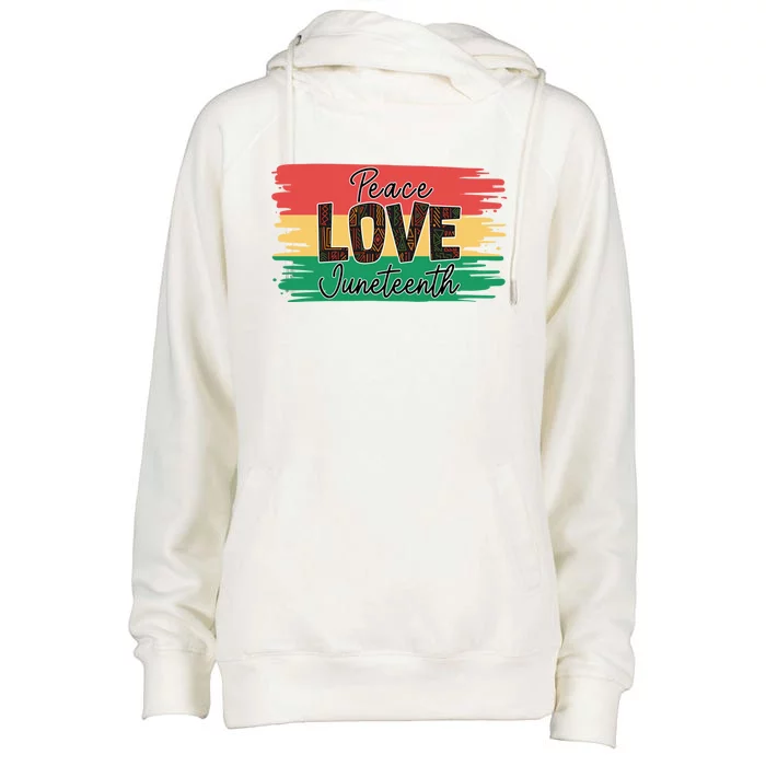 Peace Love Junenth 1865 Gift Womens Funnel Neck Pullover Hood