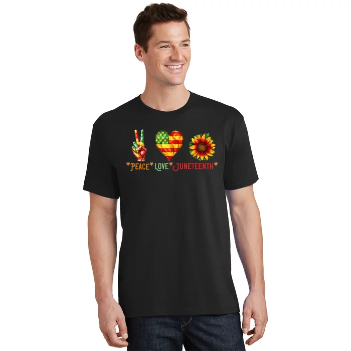 Peace Love & Junenth June 19th Freedom Day T-Shirt