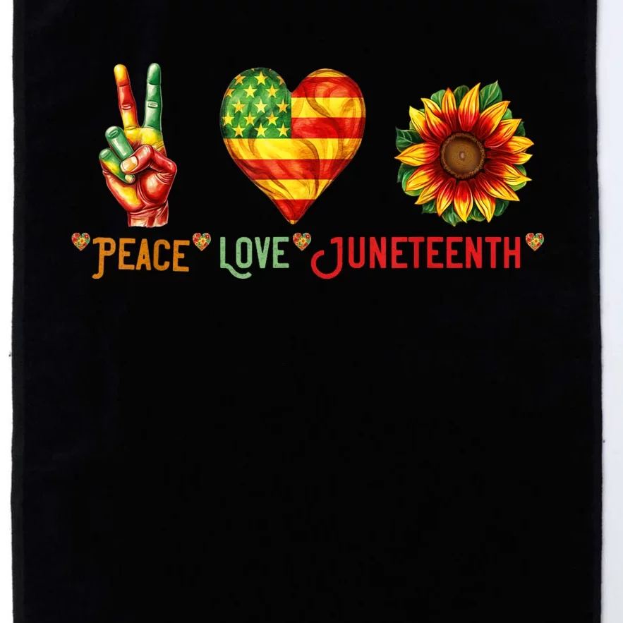 Peace Love & Junenth June 19th Freedom Day Platinum Collection Golf Towel