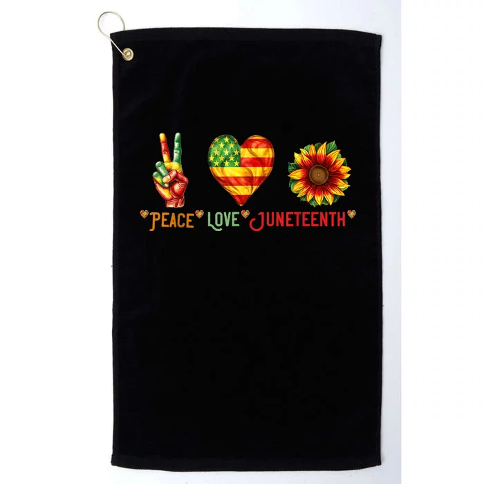 Peace Love & Junenth June 19th Freedom Day Platinum Collection Golf Towel