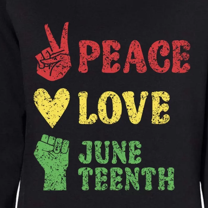 Peace Love Junenth Africa Black 1865 Junenth Gift Womens California Wash Sweatshirt