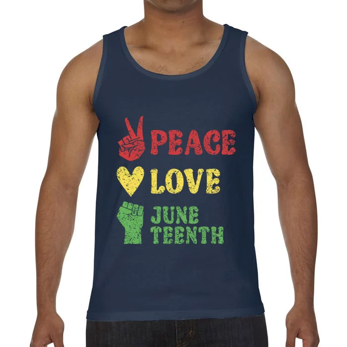 Peace Love Junenth Africa Black 1865 Junenth Gift Comfort Colors® Tank Top