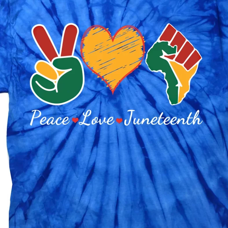 Peace Love Juneteenth Independence Black History Blm African Gift Tie-Dye T-Shirt