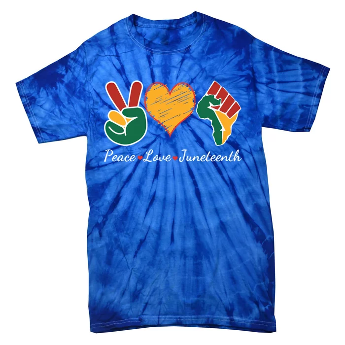 Peace Love Juneteenth Independence Black History Blm African Gift Tie-Dye T-Shirt