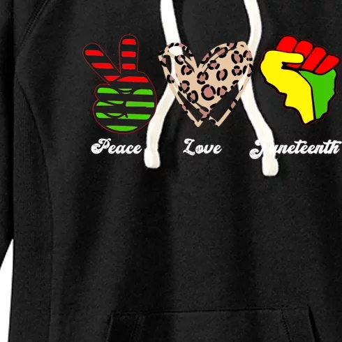 Peace Love Juneteenth Gift Women's Fleece Hoodie