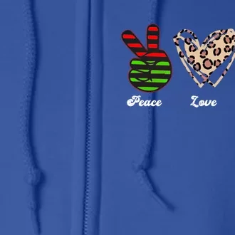 Peace Love Juneteenth Gift Full Zip Hoodie