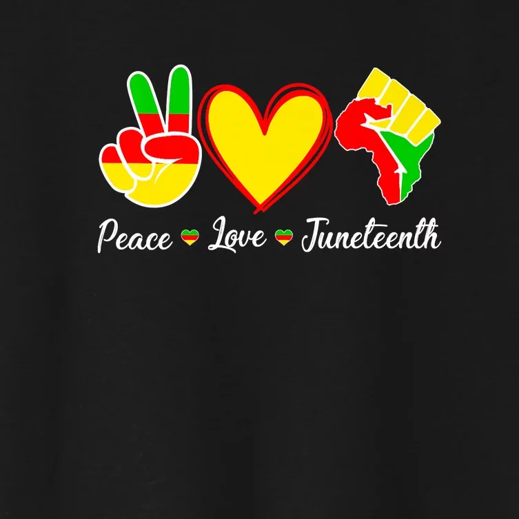 Peace Love Juneteenth Black Pride Freedom Independence Gift African Pride Women's Crop Top Tee