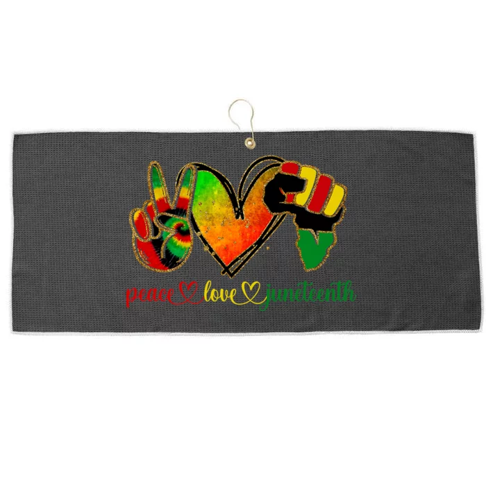 Peace Love Juneteenth Pride Black Girl Black Queen & King Gift African Pride Large Microfiber Waffle Golf Towel