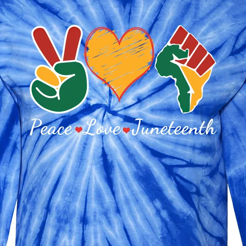 Peace Love Juneteenth Independence Black History Blm African Gift Tie-Dye Long Sleeve Shirt