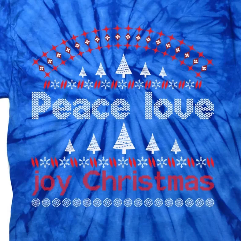 Peace Love Joy Christmas Santa Hat Xmas Pj Costume Cool Gift Tie-Dye T-Shirt