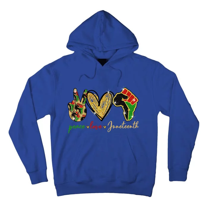 Peace Love Juneteenth Gift Tall Hoodie