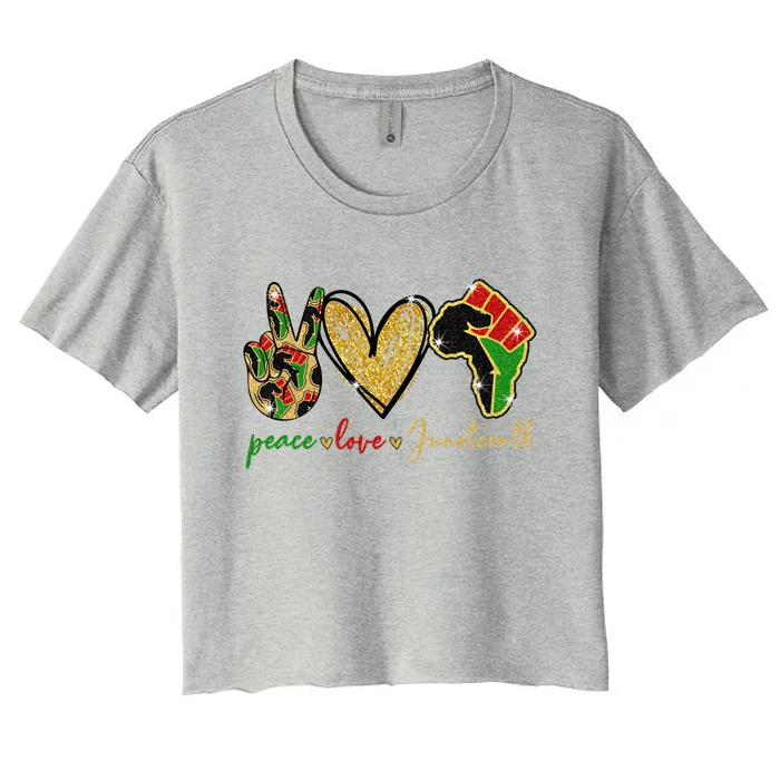 Peace Love Juneteenth Gift Women's Crop Top Tee