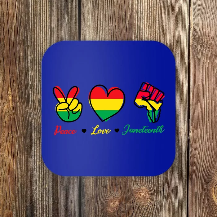 Peace Love Juneteenth Black Freedom 1865 Gift Coaster