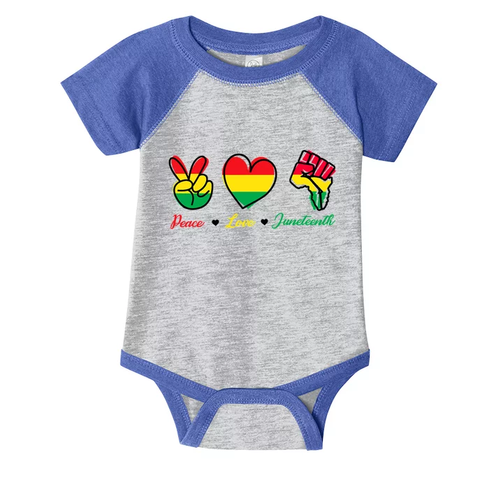 Peace Love Juneteenth Black Freedom 1865 Gift Infant Baby Jersey Bodysuit