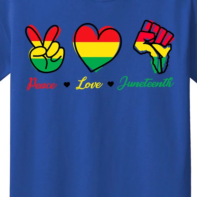 Peace Love Juneteenth Black Freedom 1865 Gift Kids T-Shirt