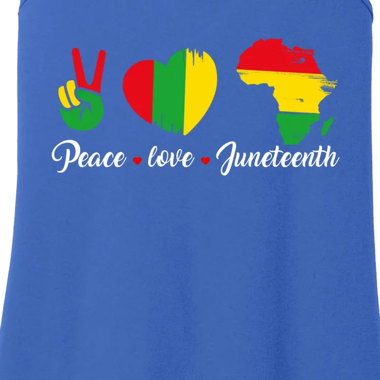 Peace Love Juneteenth Independence Day Blm Black History Meaningful Gift Ladies Essential Tank