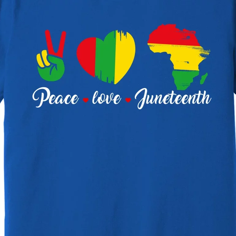 Peace Love Juneteenth Independence Day Blm Black History Meaningful Gift Premium T-Shirt