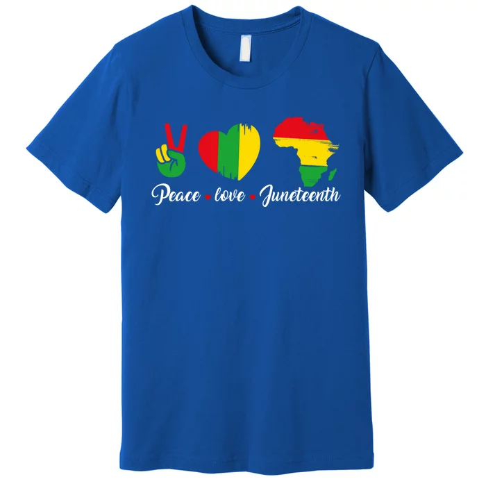 Peace Love Juneteenth Independence Day Blm Black History Meaningful Gift Premium T-Shirt