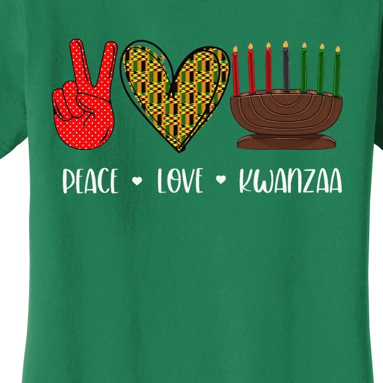 Peace Love Kwanzaa Pajamas African Happy Kwanzaa Matching Women's T-Shirt