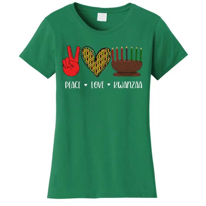 Peace Love Kwanzaa Pajamas African Happy Kwanzaa Matching Women's T-Shirt